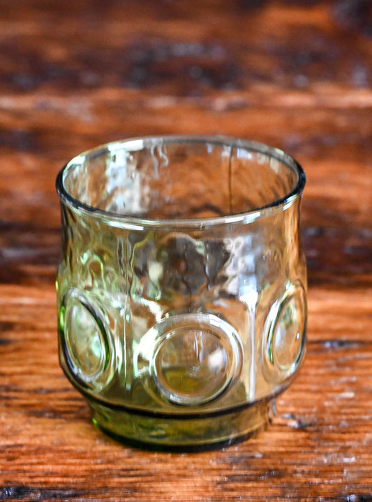 avocado green Anchor Hocking Heritage Hill lowball glasses