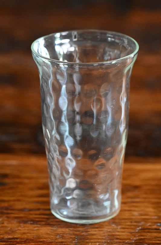 dimpled clear juice glasses