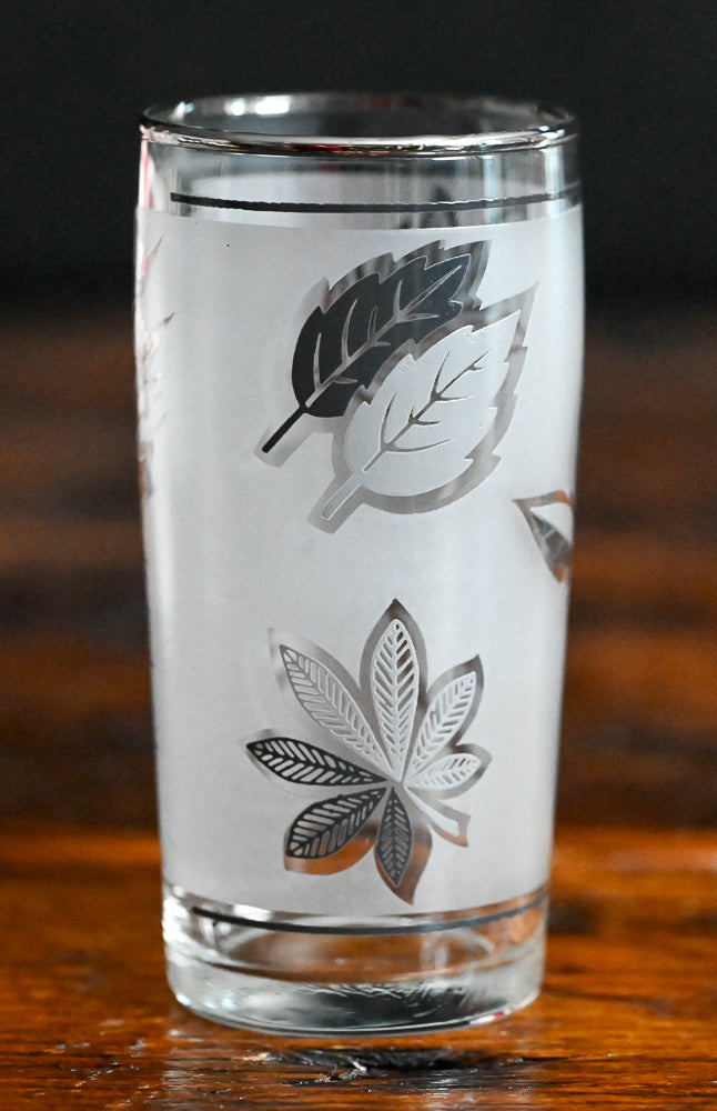 Libbey frosted silver leaf juice glasses