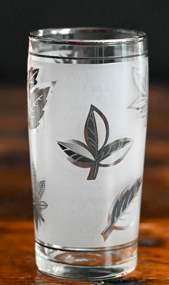 Libbey frosted silver leaf juice glasses