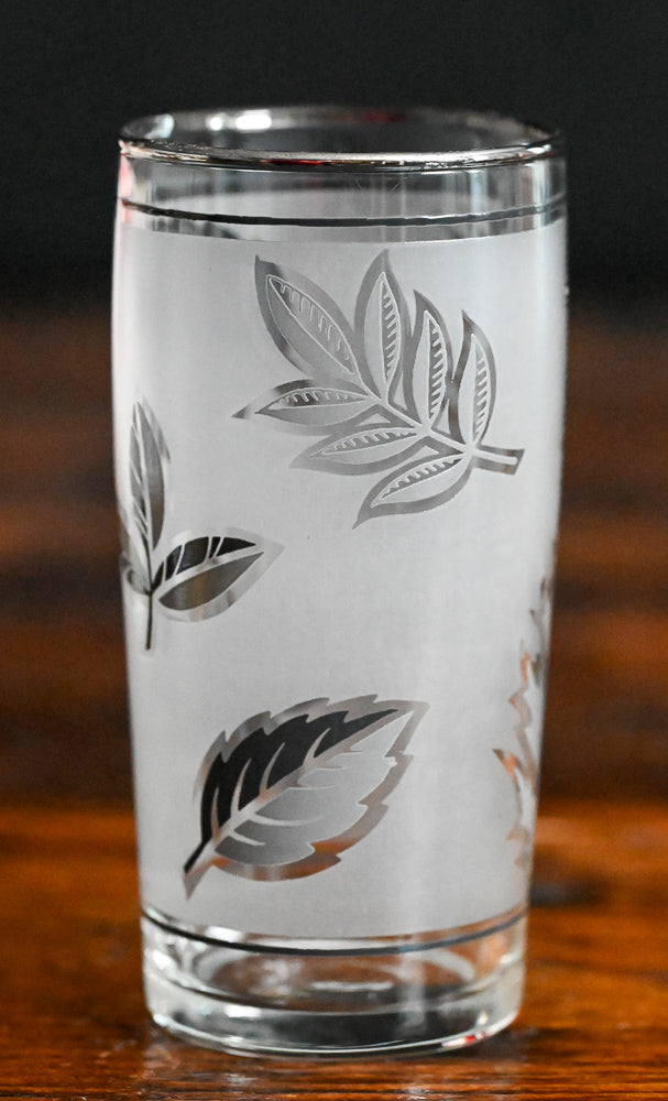 Libbey frosted silver leaf juice glasses