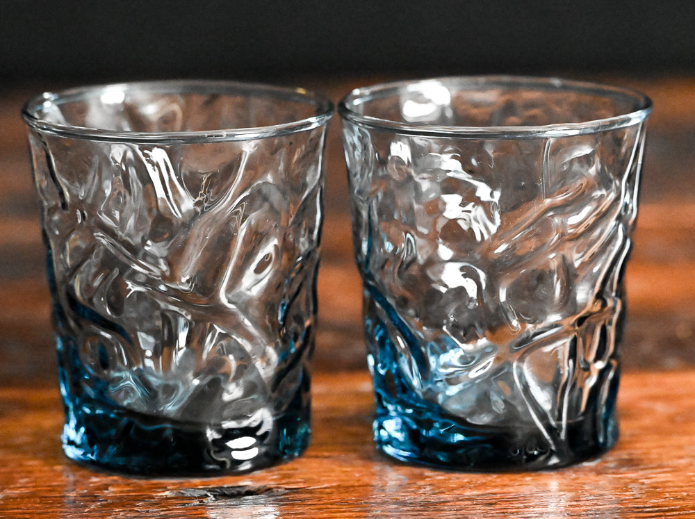 Libbey Aztec Blue rocks glasses