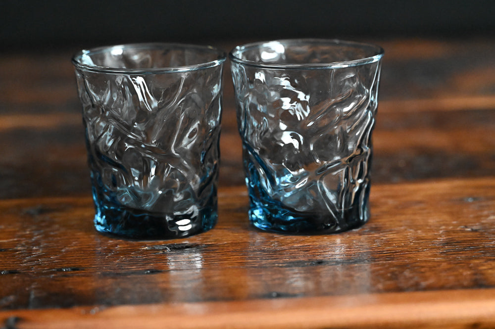 Libbey Aztec Blue rocks glasses