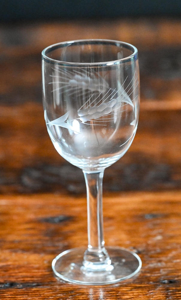 wheat etched wine glass