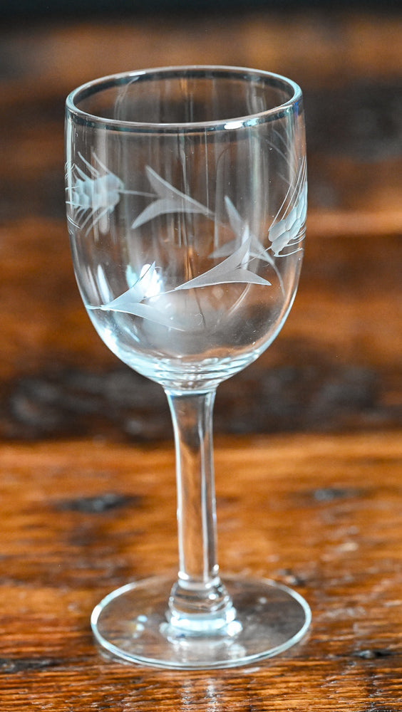 wheat etched wine glass