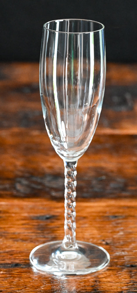 cristal D'arques Drurand Angelique fluted champagne glass with twisted stem