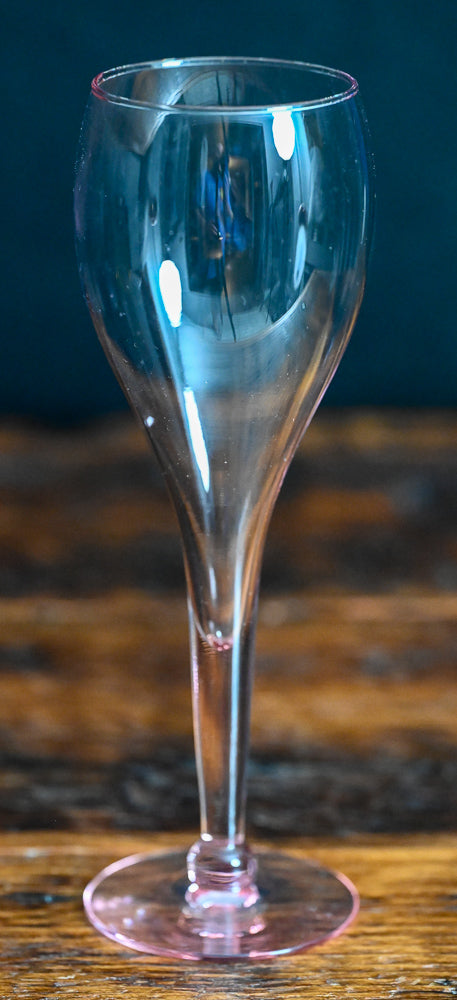 pink glass wine flutes