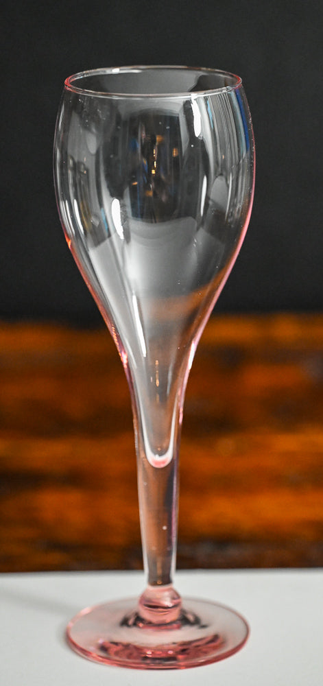 pink glass wine flutes