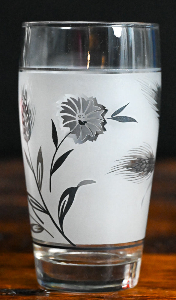 Libbey silver wheat and thistle pattern tumblers