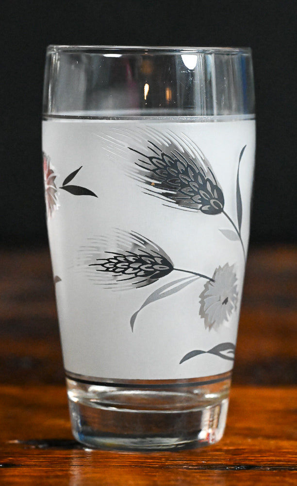 Libbey silver wheat and thistle pattern tumblers