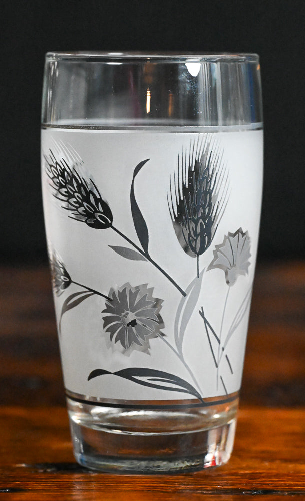 Libbey silver wheat and thistle pattern tumblers