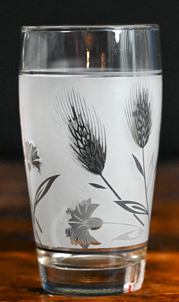 Libbey silver wheat and thistle pattern tumblers