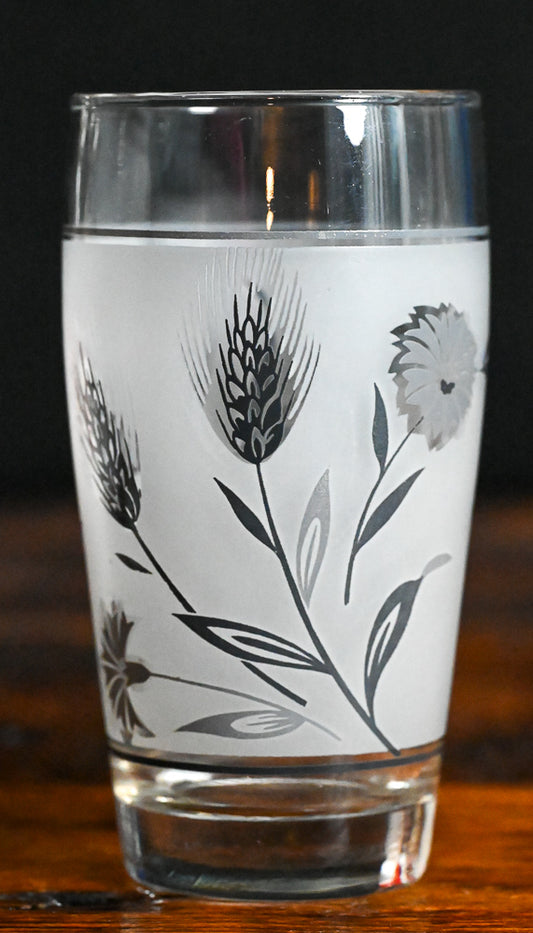 Libbey silver wheat and thistle pattern tumblers