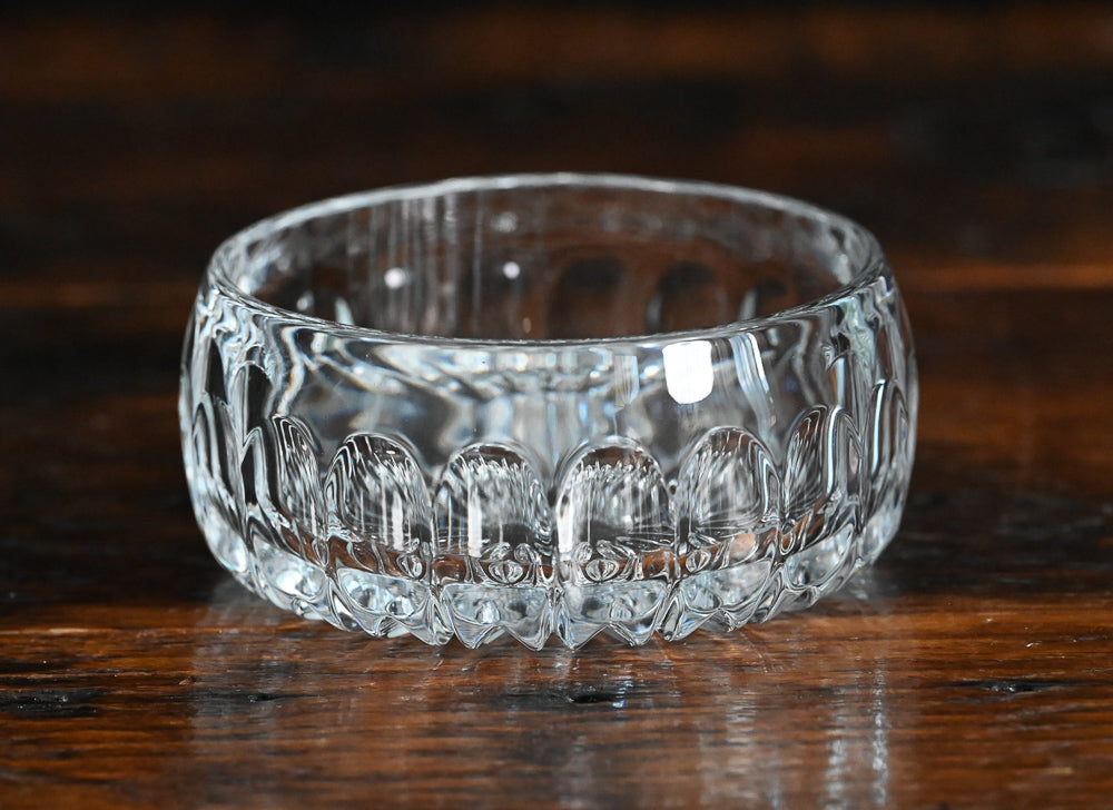 thumbprint clear lead crystal candy or nut dish