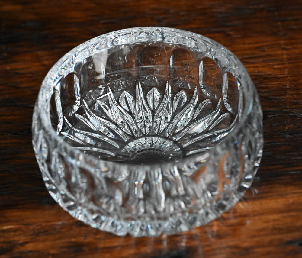 thumbprint clear lead crystal candy or nut dish