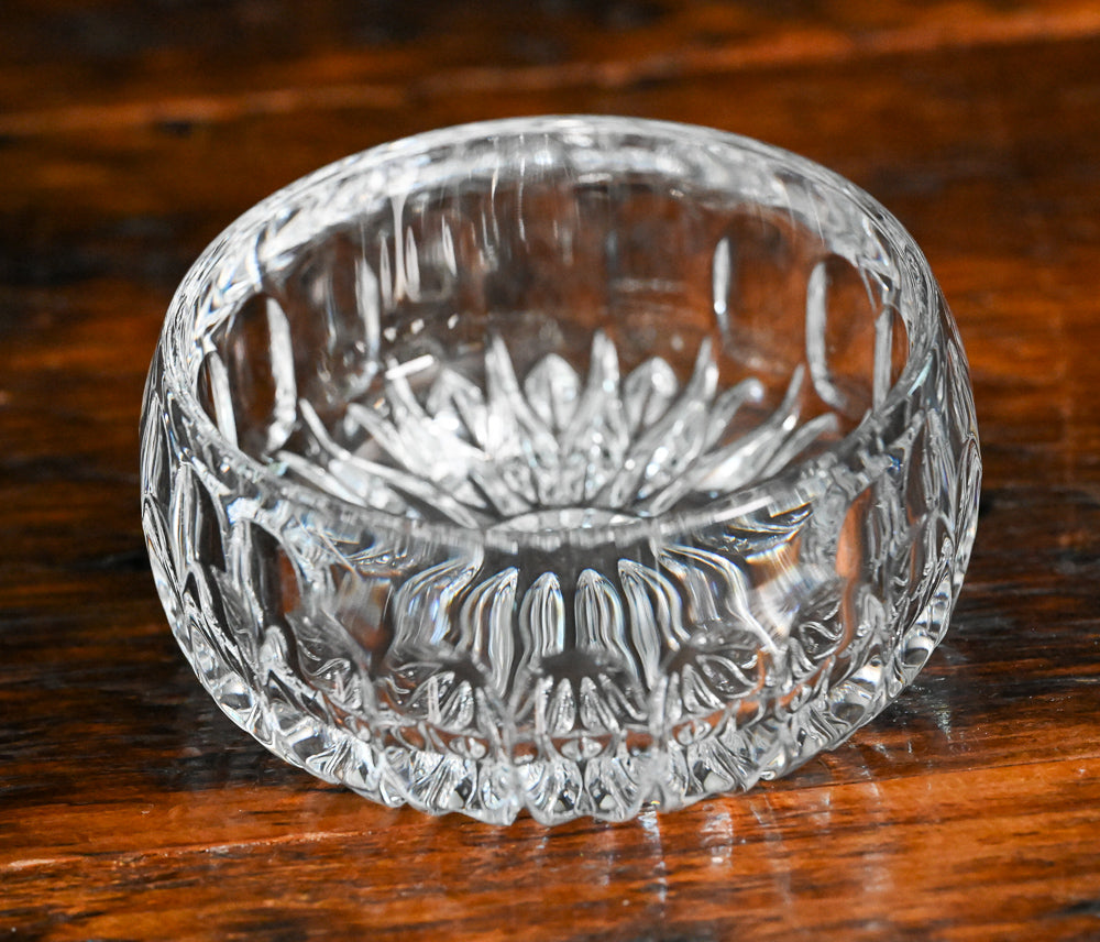 thumbprint clear lead crystal candy or nut dish