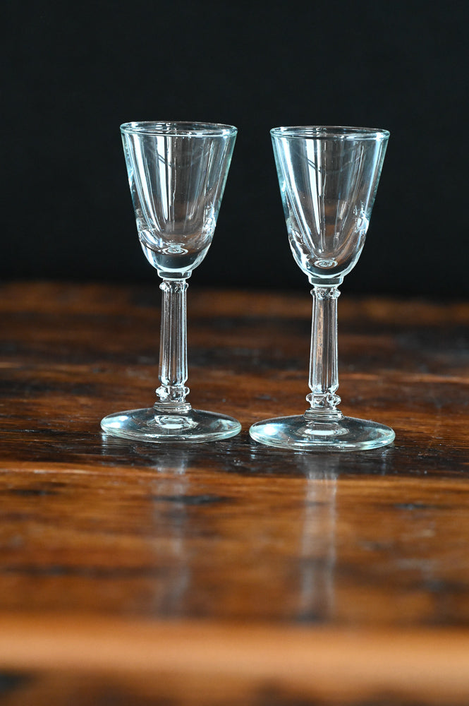 square stem clear vintage cordial glass