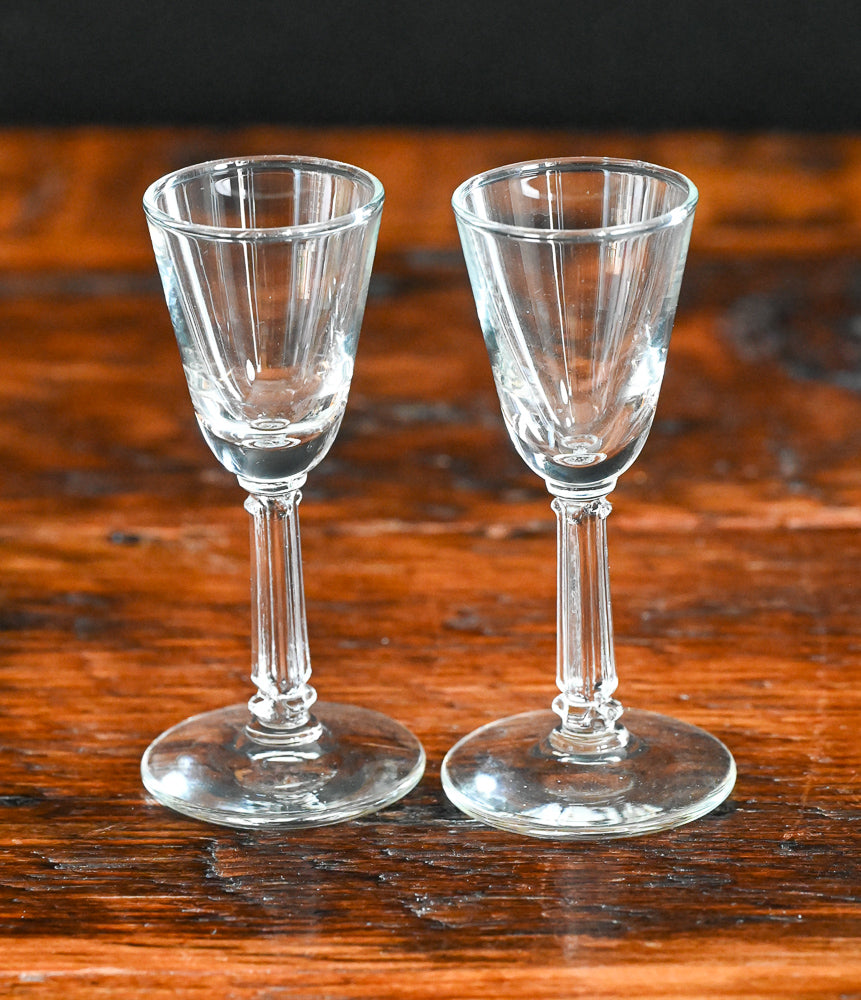 square stem clear vintage cordial glass