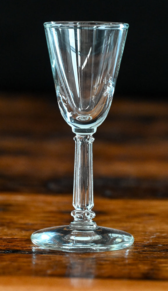 square stem clear vintage cordial glass