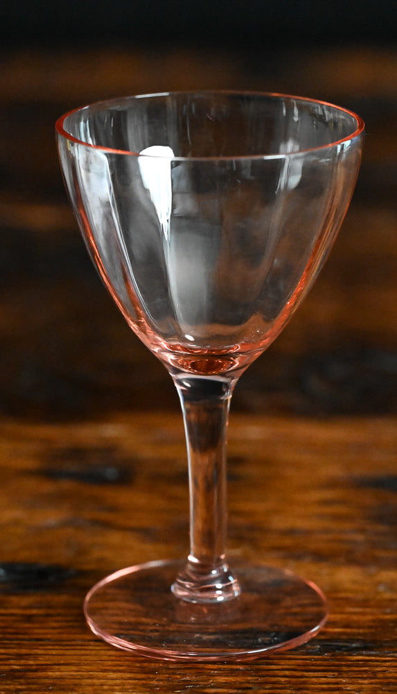 pink glass optical lines cordial glasses