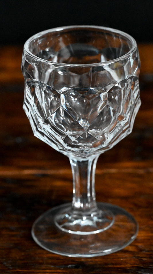 Pressed Crystal Clear Cordial Glass