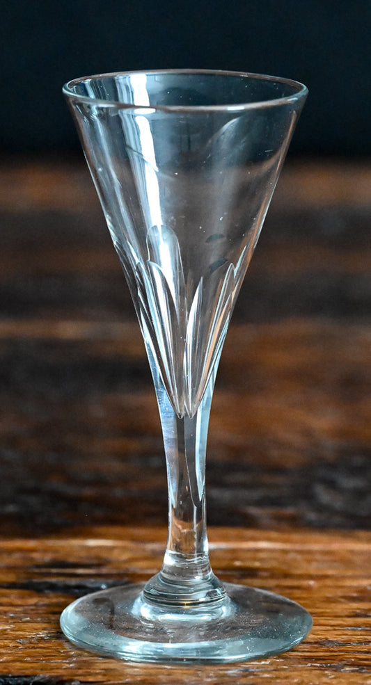 clear fluted cordial glass