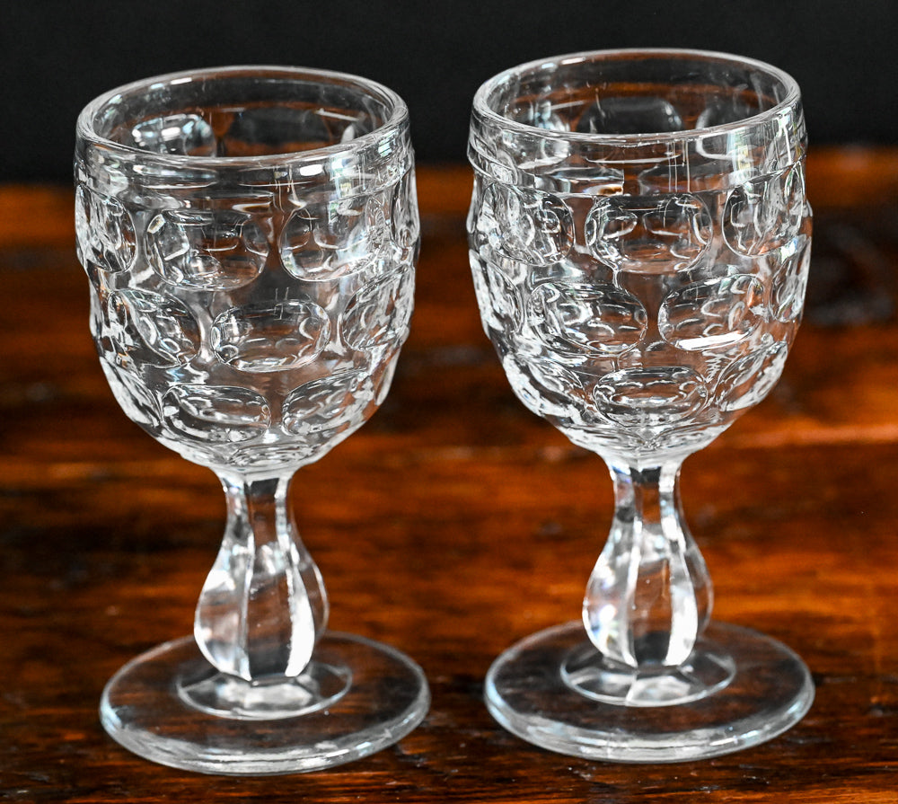 clear crystal thumbprint wine glasses