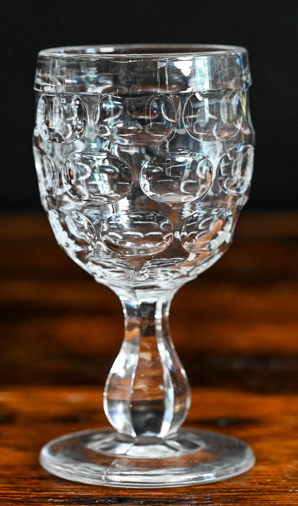 clear crystal thumbprint wine glasses