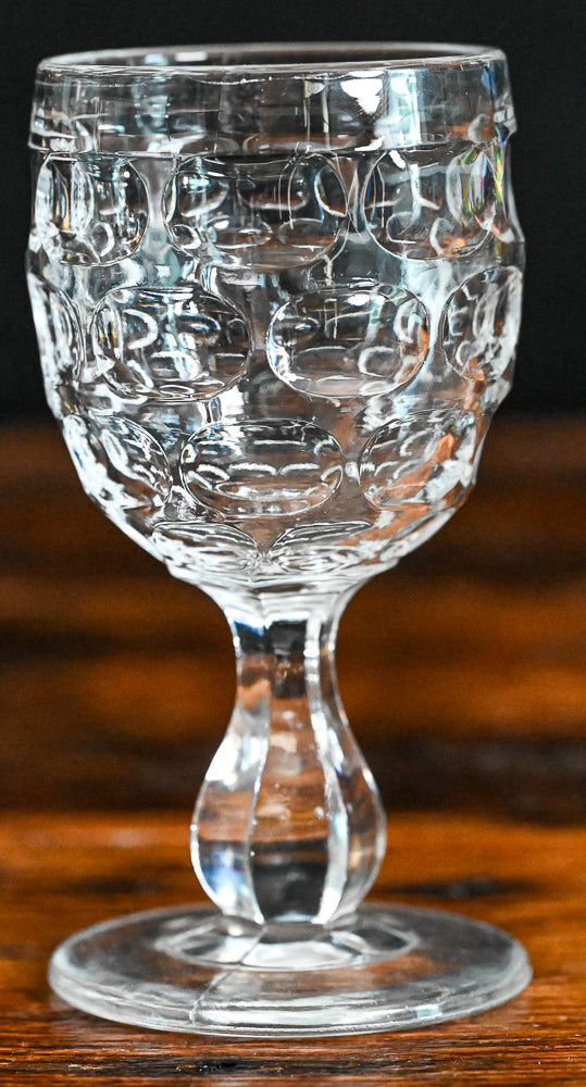 clear crystal thumbprint wine glasses