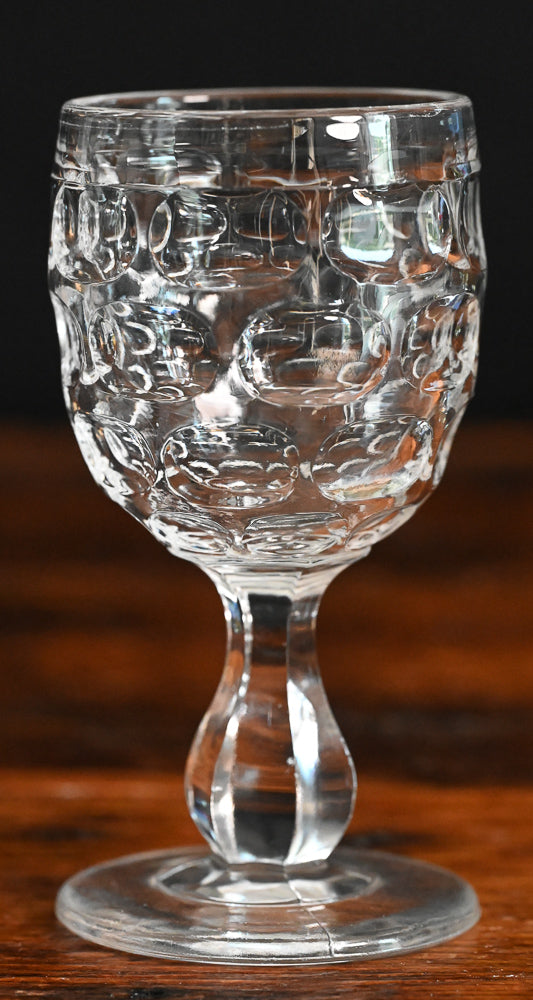 clear crystal thumbprint wine glasses