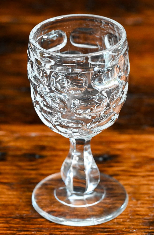 clear crystal thumbprint wine glasses