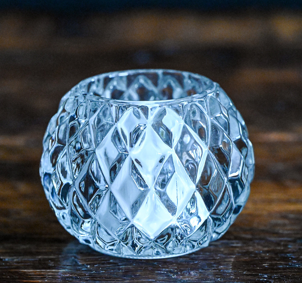 diamond cut tea light candleholder