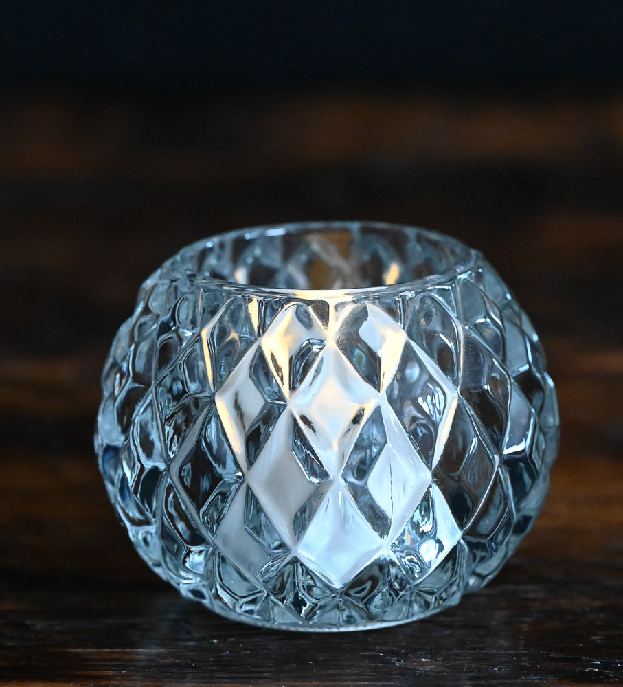 diamond cut tea light candleholder