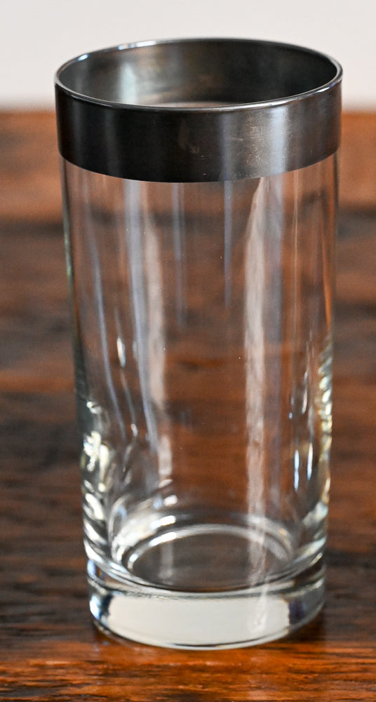 Silver Banded top highball glass