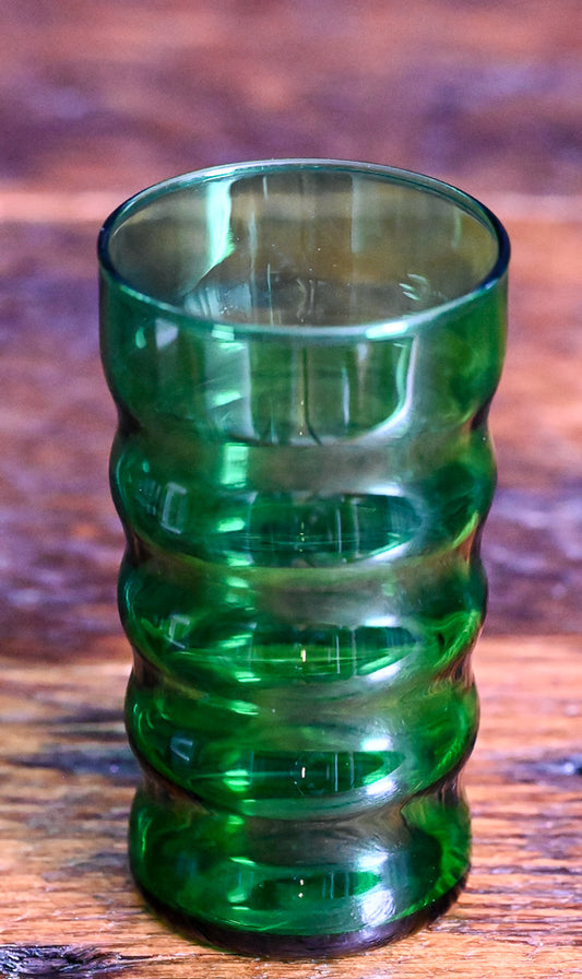 emerald green wavy bubble tumbler glasses