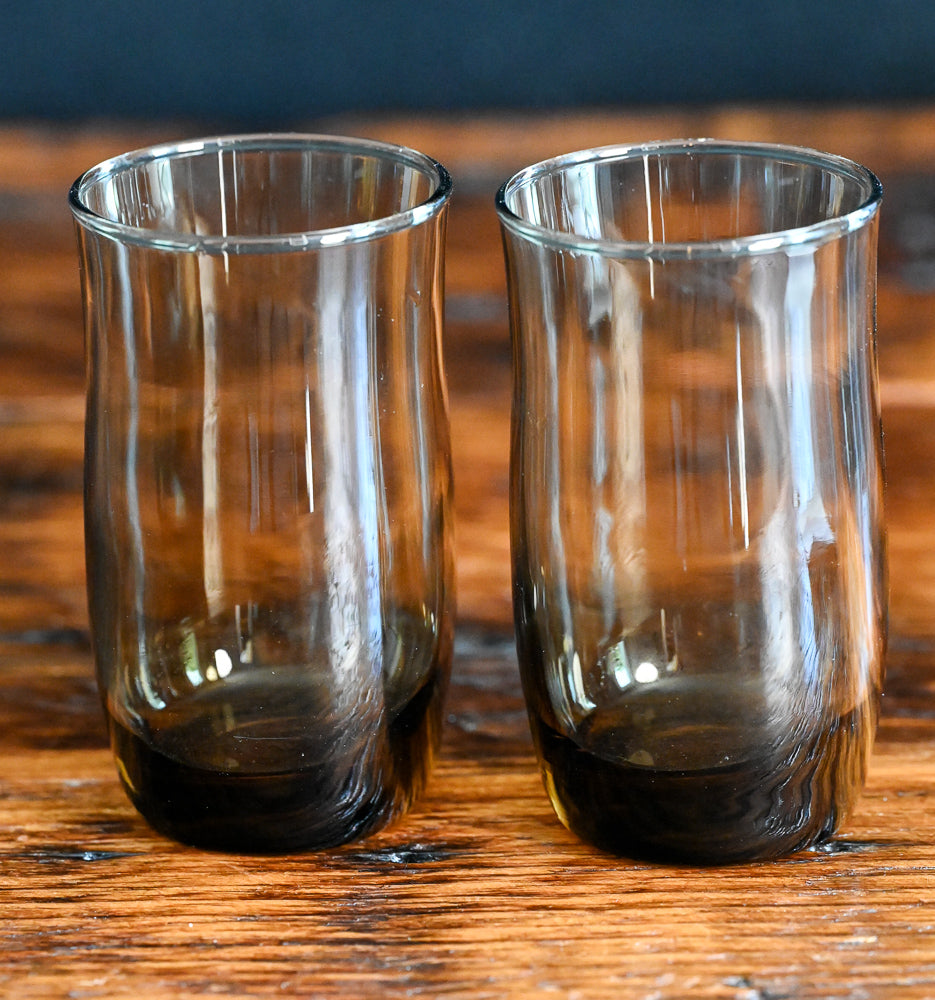 smoky brown juice glasses