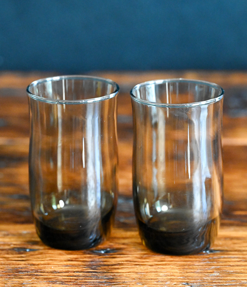 smoky brown juice glasses