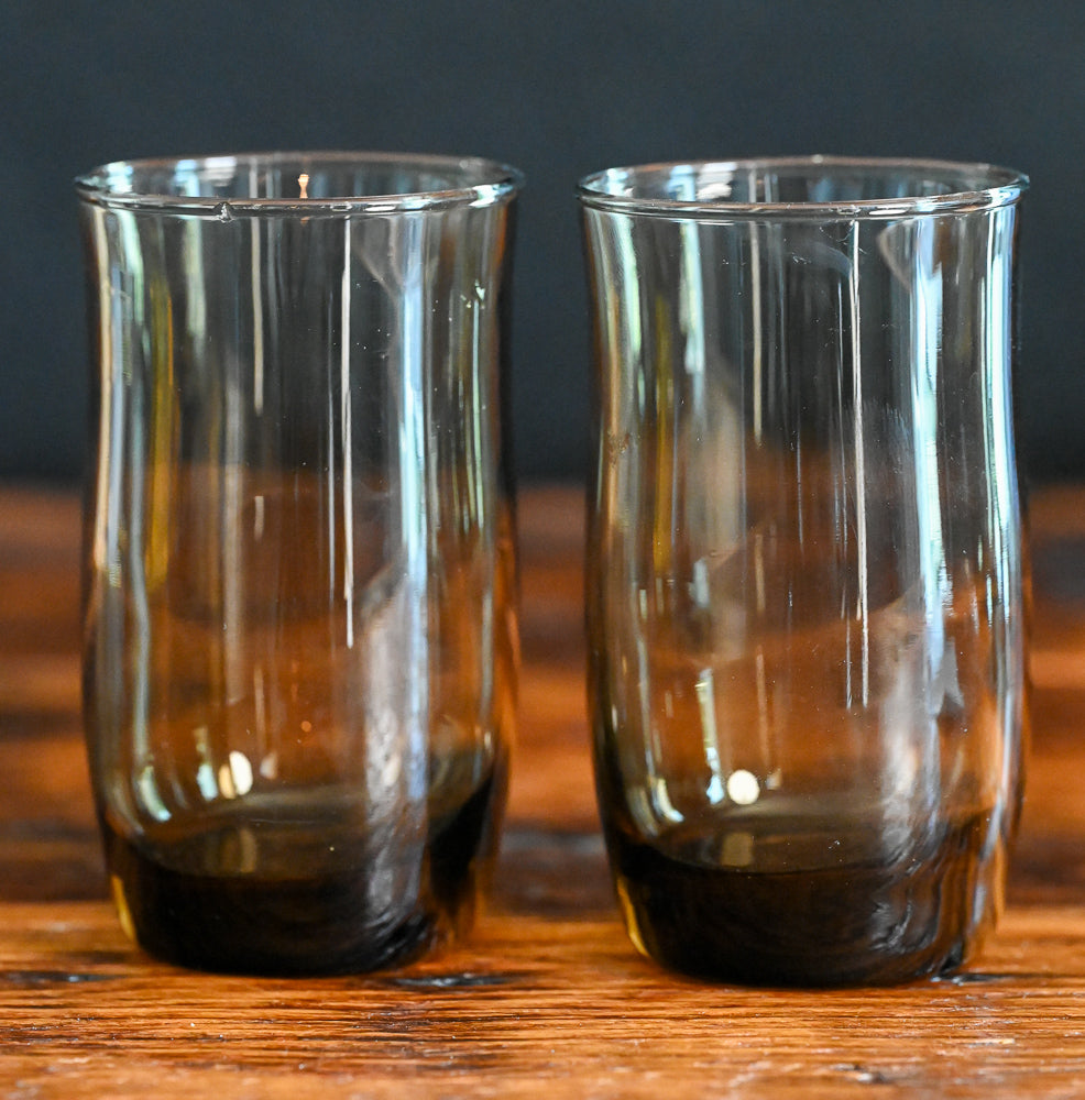 smoky brown juice glasses