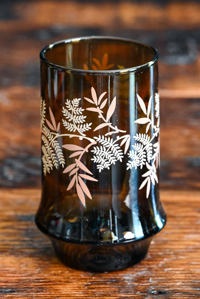 Libbey Impromptu brown fern tumblers