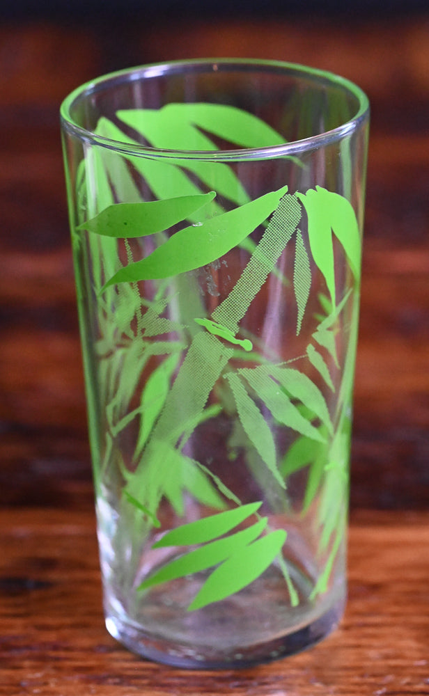 green bamboo print tumblers