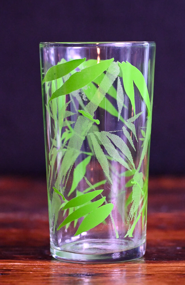 green bamboo print tumblers