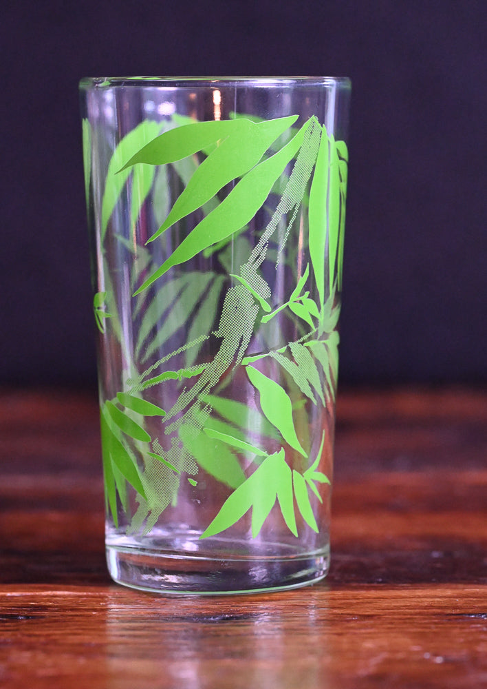 green bamboo print tumblers
