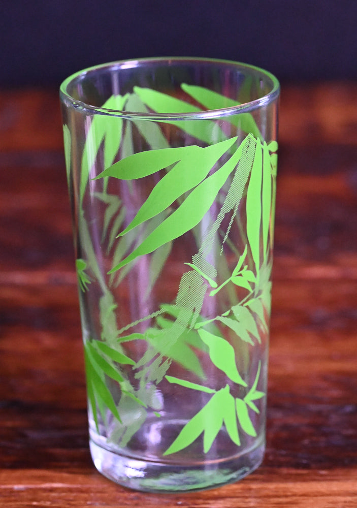 green bamboo print tumblers