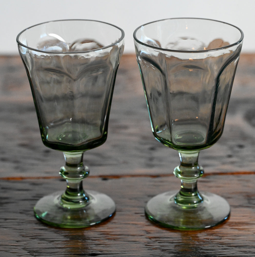 Light green 6 sided Lenox goblets