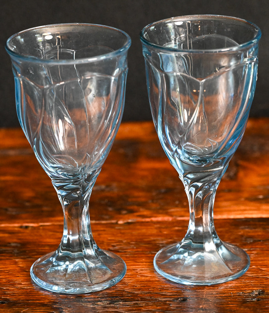 Light Blue Noritake Sweet Swirl Goblets