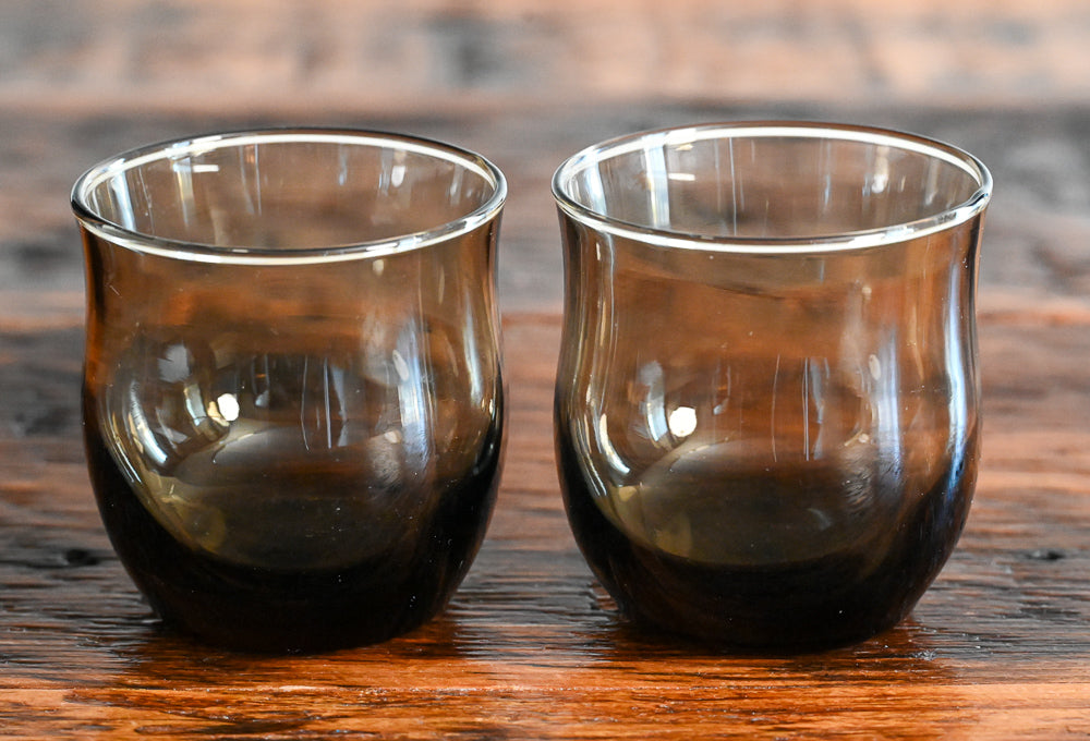 smoky brown tulip glasses