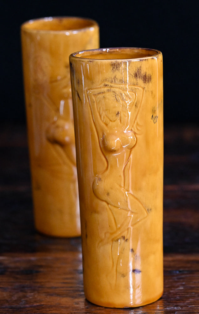 yellow ceramic naked lady tumblers