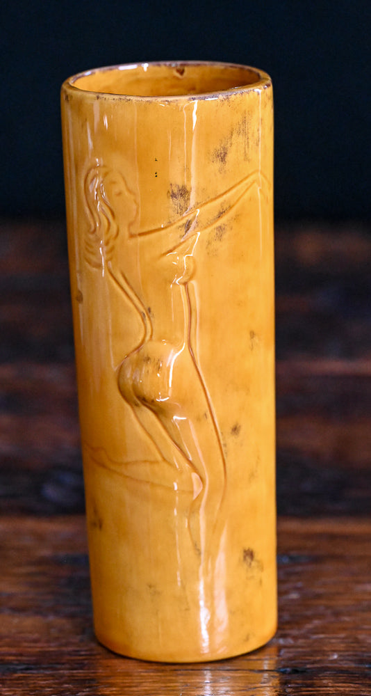 yellow ceramic naked lady tumblers