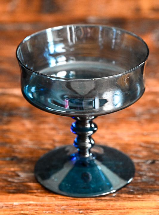 smoke blue cocktail coupes