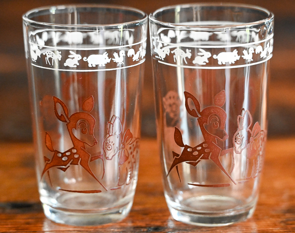 brown deer and squirrel print Swanky Swig glasses